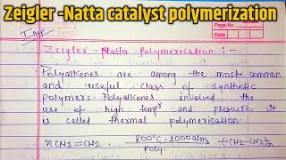 Zeigler natta catalyst polymerization of alkenes l Homogeneous catalyst l chemistry UNILCLASSES [upl. by Vincents]