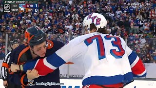 Matt Rempe vs Matt Martin Feb 18 2024 [upl. by Hbaruas]