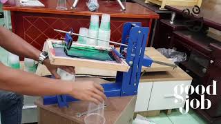 Cheap silk screen printing machine Vietnam Call 0084 911 359 388 [upl. by Leber170]