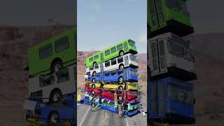 Mixed Colourful buses crash beamngdrive shorts [upl. by Pandich]