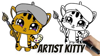 HOE TEKEN JE EEN SCHATTIGE CREA KAT DRAWING ARTIST KITTY [upl. by Anelahs920]