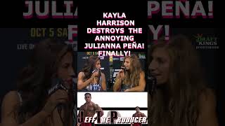 FINALLY  Someone who can SHUT UP JULIANNA PEÑA AT the UFC 307 PRESS CONFERENCE KAYLA HARRISON [upl. by Yedsnil]