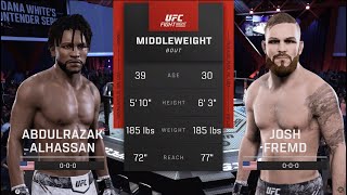 UFC Vegas 98 Alhassan vs Fremd UFC 5 Simulation [upl. by Imas]