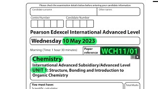 A level  Chemistry  Edexcel Unit 1  May 2023 [upl. by Ahlgren]