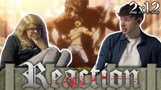 SHOWING MY MOM ATTACK ON TITAN  2x12  FINALE REACTION [upl. by Elirpa72]