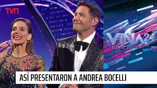 Así fue la presentación de los animadores a Andrea Bocelli  Viña2024 [upl. by Duyne]