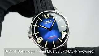 UBoat Darkmoon 44mm Blue SS 8704C Preowned [upl. by Tterej]