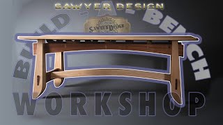 Craftsman Style Bench Build  Through Joinery Split Seat How To Woodworking Technique [upl. by Ailuj503]