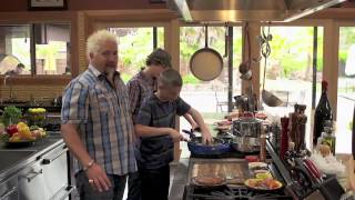 Guy Fieri Nacho Cheese Chicken Sausage Recipe [upl. by Swann]