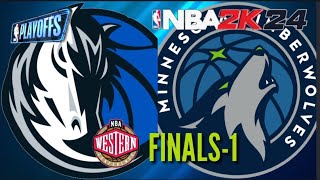 WC FINALS GAME 1  MAVERICKS VS TIMBERWOLVES  NBA 2K24 Playoffs [upl. by Htims]