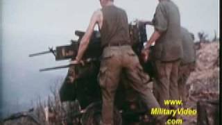 M55 Quad 50s 44th Artillery 108th Artillery Grp at Khe Sanh [upl. by Lonier]