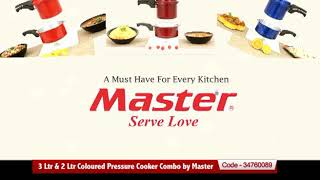 3 Ltr amp 2 Ltr Coloured Pressure Cooker Combo by Master [upl. by Arahas]