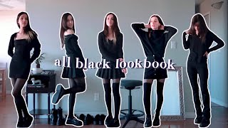 an all black outfit lookbook  10 cute and cozy looks for the fall and winter [upl. by Nishom362]