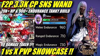 F2P SNS WAND 33K CP 20K HP amp 900 ENDURANCE TANKY BUILD  1 vs X Open World PVP Showcase amp Guide [upl. by Aime785]