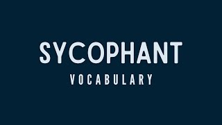 What is the meaning of Sycophant [upl. by Ailb]