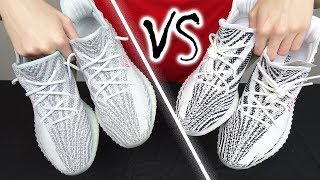 Yeezy Boost 350 Zebra VS Blue Tints COMPARISON [upl. by Winou]