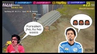 Carryminati Reaction On Forsakens cheating chutiya hai forsaken [upl. by Notle]