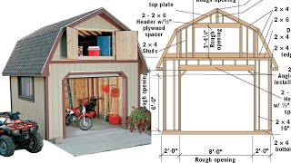 12x12 Gambrel Barn Storage Shed Plans With Loft  Step By Step Instructions To Construct [upl. by Bullivant]