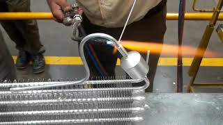 Aluminium condenser brazing with Mathures Alusol 4 rod [upl. by Aili]