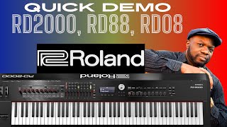 Roland RD 2000 RD88 R808 Piano DemonstrationReview [upl. by Anilek]