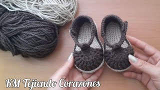 Alpargatas Tejidas a Crochet para Bebé de 0 a 3 meses [upl. by Ylloj]