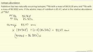 Isotopic Abundance Example [upl. by Bodwell]