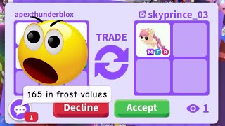 ☠️💀YOO WHAT HOW CAN THAT DONKEY GET 165 FROSTS IN ADOPT ME ADOPT ME TRADING VIDEOadoptmetrades [upl. by Eiramnna76]