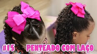 Penteado Infantil SEMIPRESO com LAÇO e Ligas de Silicone 15 Sr e Sra Martinez [upl. by Mavra]