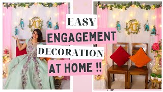 2022 Engagement Decoration ideas at home Low Budget Decoration Ring Ceremony Decoration DIY DECOR [upl. by Relyk]