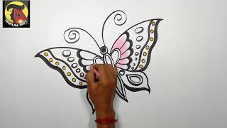 How to draw a butterfly Butterfly drawing Tarun Art [upl. by Ollopa]