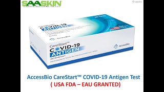 AccessBio CareStart COVID19 Antigen Test RCHM02071  USA FDA  EUA Approved [upl. by Adnwahsal]