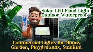 Solar LED Flood Light Outdoor Waterproof Commercial Lights for Home Garden Playgrounds Stadium [upl. by Ydne]