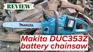 Makita DUC353Z battery chainsaw 2x 18V review [upl. by Langer629]