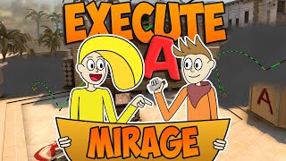 Classic Execute Strategy On Mirage A Site  CSGO [upl. by Tarrel]