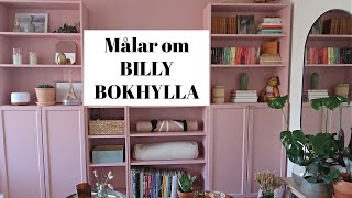 MÅLA OM IKEAMÖBLER Så målar jag in bokhyllan i väggen måla om Billy Bokhylla [upl. by Akem]