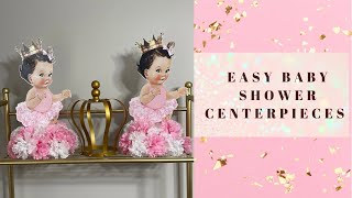 Dollar Tree DIY Baby Shower Centerpiece  Princess Theme [upl. by Rhianna]