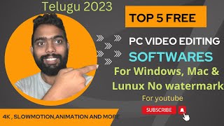 Top 5 Free video editing software for youtube  No watermark  easy video editing softwares for pc [upl. by Brunn]