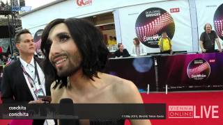 Song ContestEröffnung Conchita Wurst im Interview [upl. by Siramay]