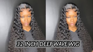 OSSILEE HAIR REVIEW 32 INCH DEEP WAVE 13x4 FRONTAL WIG  MsCeyonce [upl. by Grissom]