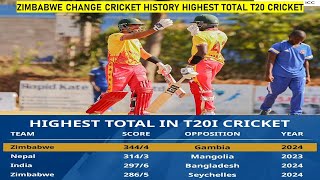 ZIMBABWE MAKE WORLD RECORD 34420 T20 [upl. by Ardnek]