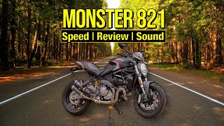 Ducati Monster 821 Stealth  Review Top Speed Soundcheck [upl. by Johnsten]