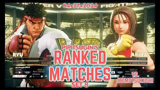 SFVPipitsugins Ranked Matches Set 8 vs Akira 04•27•2024 Silver Survival Series [upl. by Yarehs784]