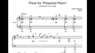 Andrea Balzani  Piece for Prepared Piano 2012 ScoreVideo [upl. by Frasch]