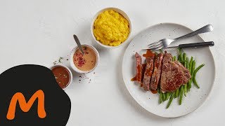 Entrecôte parisienne avec trio de sauces – Recette Migusto [upl. by Truda]