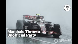 Hulkenbergs Wild Brazil GP Experience with Partying Marshals [upl. by Ayhtnic]