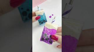 easy DIY boba paper squishy  how to make squishy pen  fati craft world [upl. by Eisele]