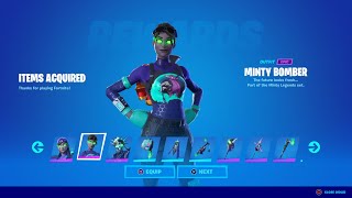 TRUMAnn Unlocking NEW MINTY BOMBER Fortnite Skin Ps5 Game Play MINTY LEGENDS Pack Unlocked [upl. by Aleina]