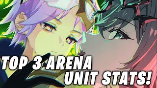 ALL MY TEAMS TOP 3 ARENA OFFENSIVE STATS  Epic Seven [upl. by Kinnard]