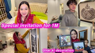 Special invitation  wafa dar rishty  ghar ki decoration  sitara yaseen vlog [upl. by Sanalda]