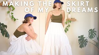 tiered maxi skirt tutorial  thrift haul [upl. by Assirem463]